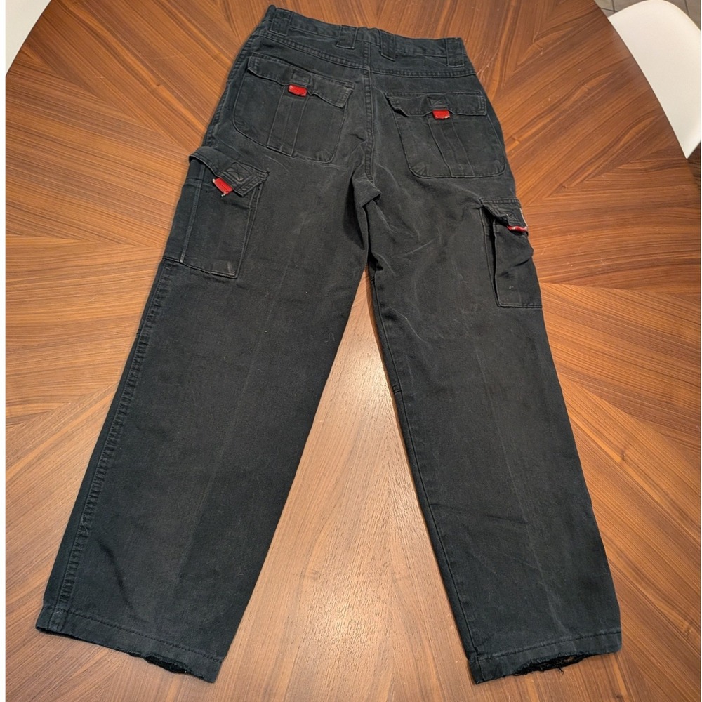 Urban Jeanswear Cargo Pants Womens 14 Black Fair Distressed Utility Y2K Skater